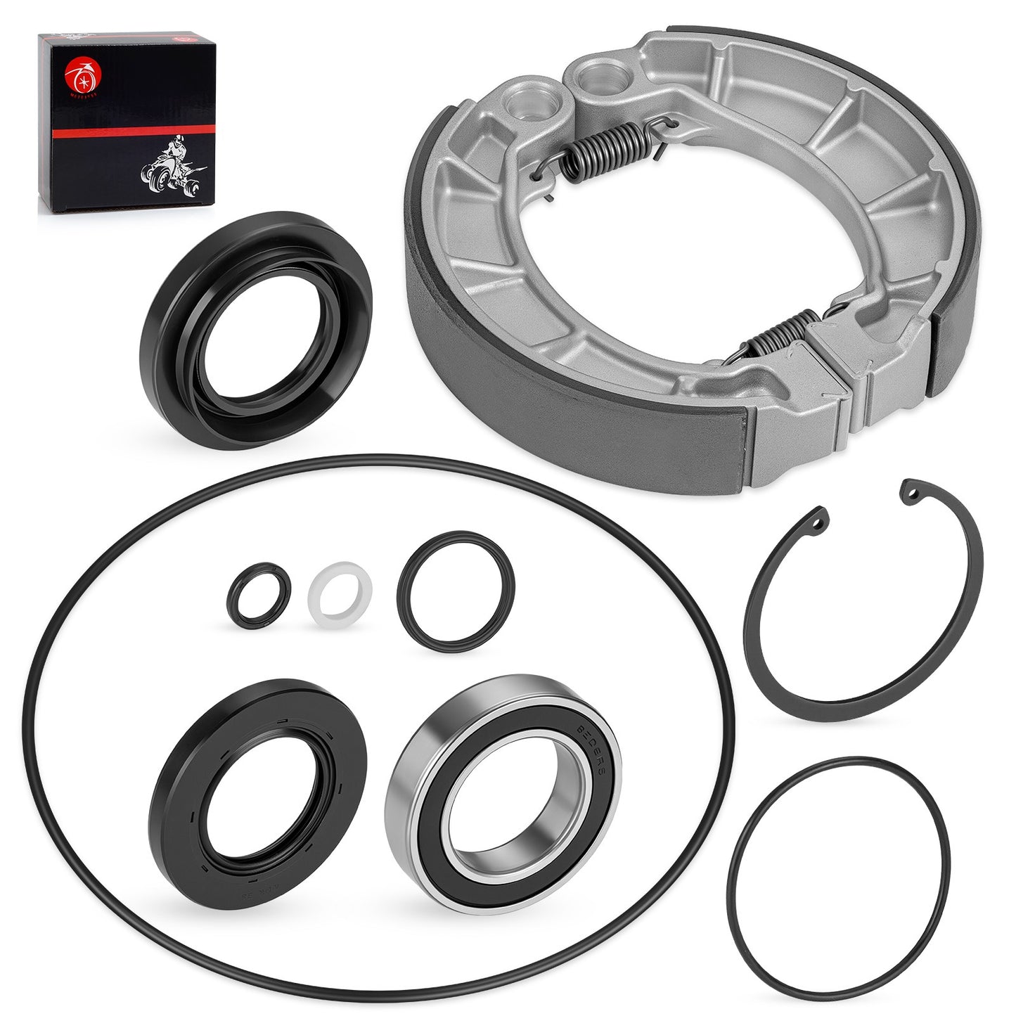 Rear Brake Drum Bearing Seals with Shoes Kit for Honda Rancher 420 (2007–2013)