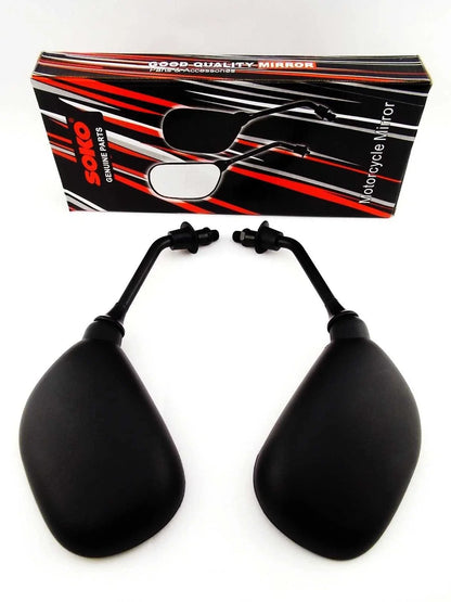Black Oval Soko Rear View Mirrors for Suzuki TC100 (1973-1979)