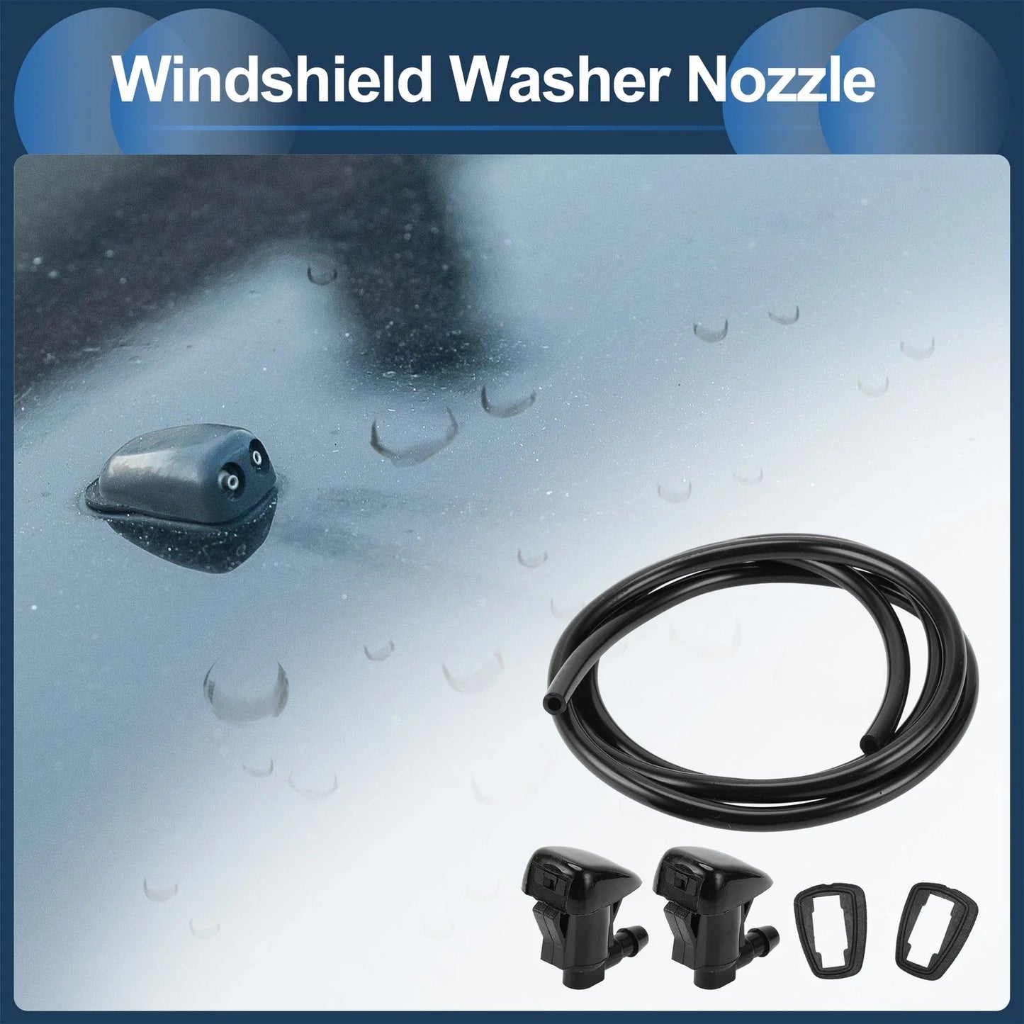 Windshield Washer Nozzle & Gasket for Chevy (2014-2019) - 1 Set