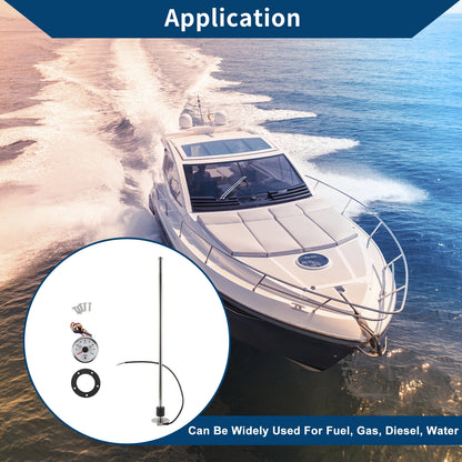 Fuel Sending Unit and Gauge Kit 0-190 Ohm 25" for Boat Car Truck