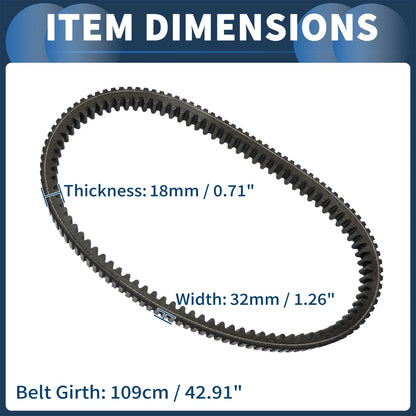 Drive Belt V-Belt No.3211172 for Polaris RZR XP 1000 (2020–2023)