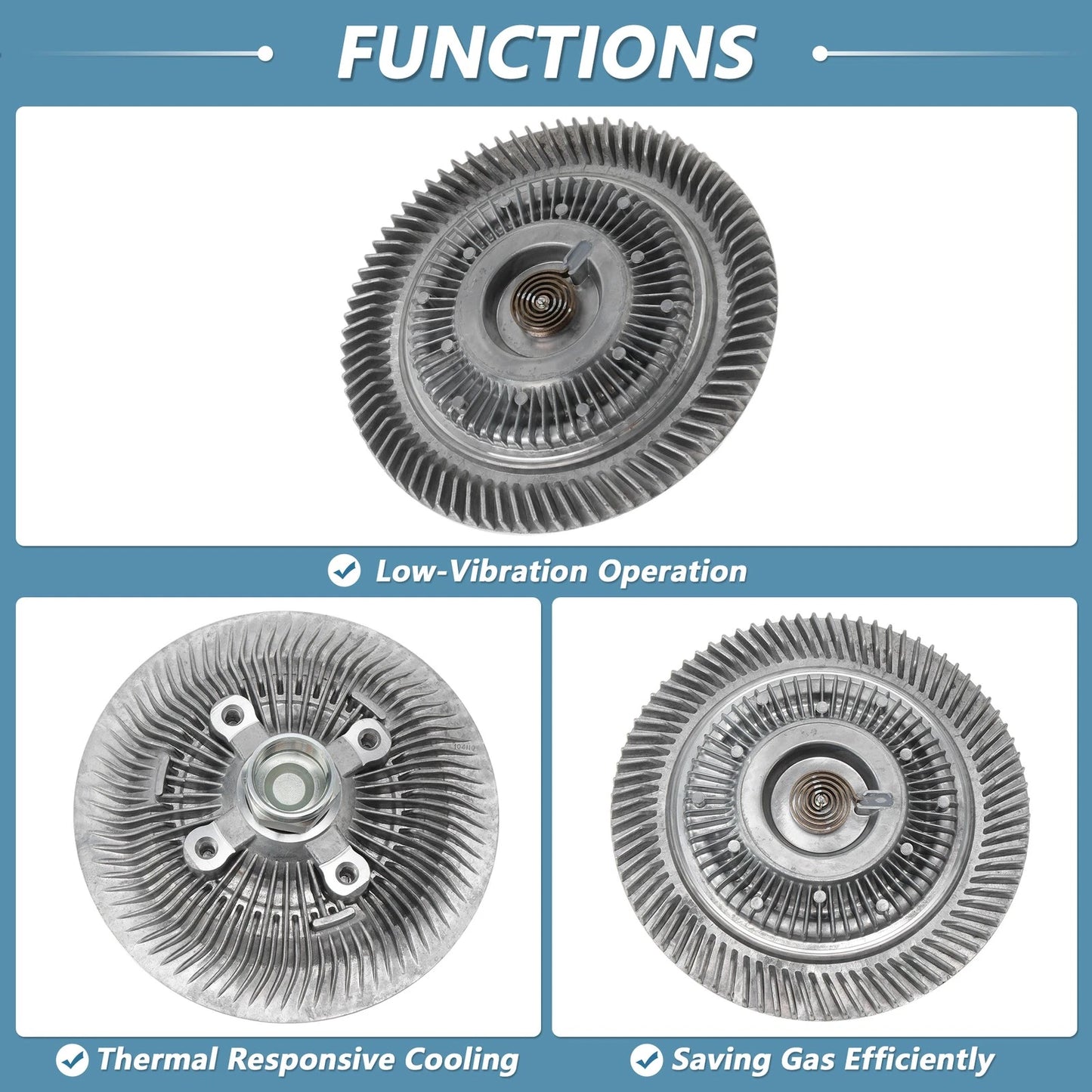 Engine Cooling Fan Clutch for Dodge Ram 2500 V8 (1998–1999, 2001) No. 52028799AB
