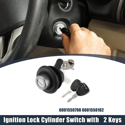 Ignition Switch Lock Cylinder & 2 Keys for Dacia Sandero, Logan (2008-2023)