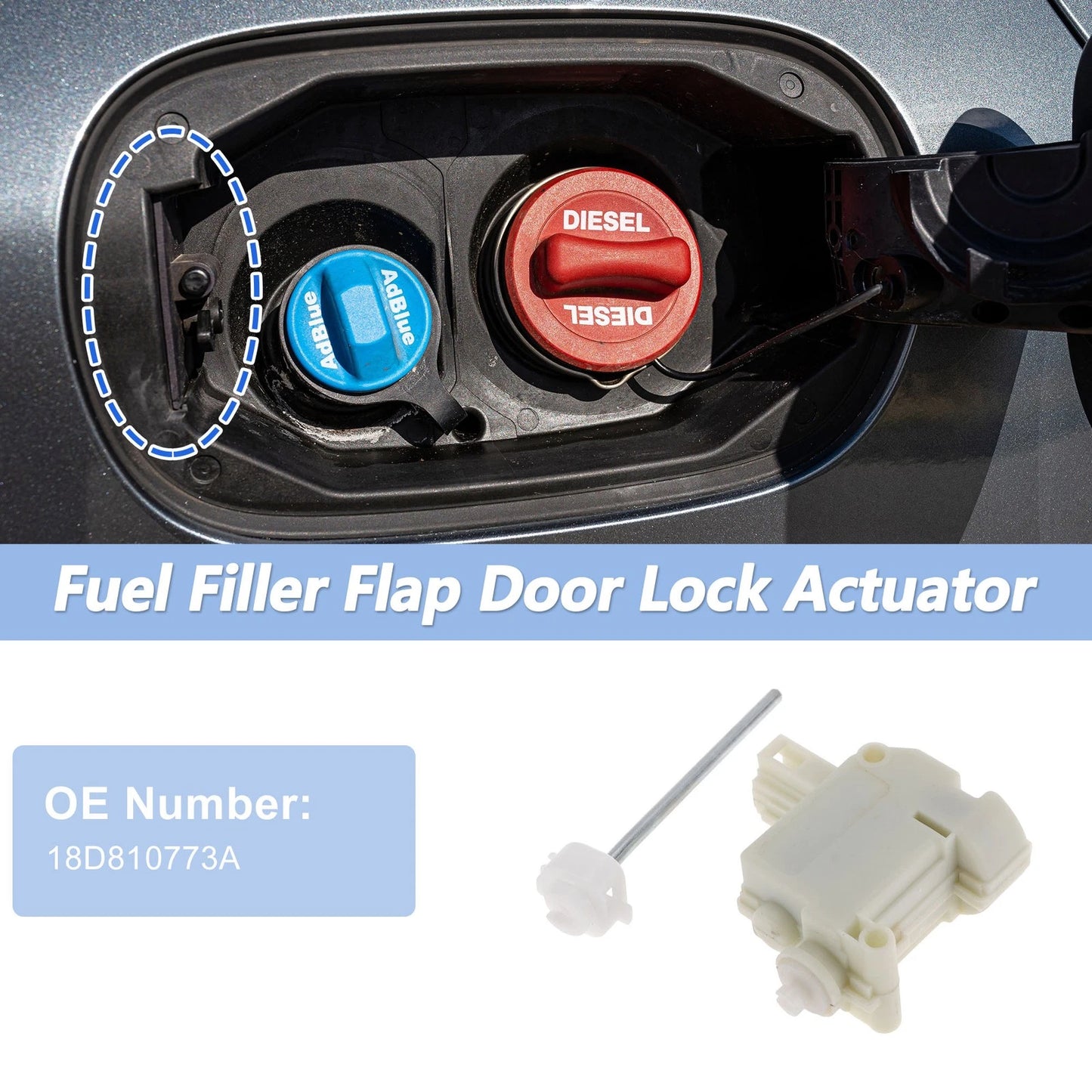 Fuel Filler Flap Door Latch Lock Actuator Motor for VW Lavida (2018–2023)