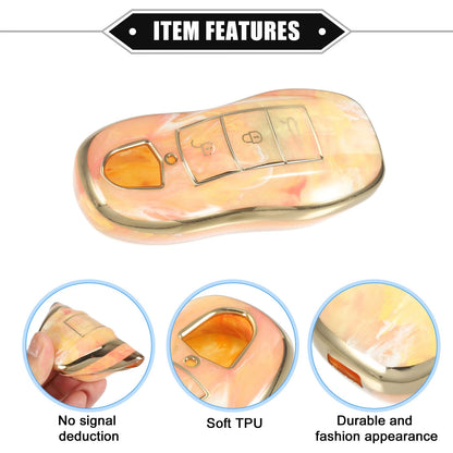 3X Smart Key Fob Case Cover for Porsche Cayenne (2011–2018) TPU Orange