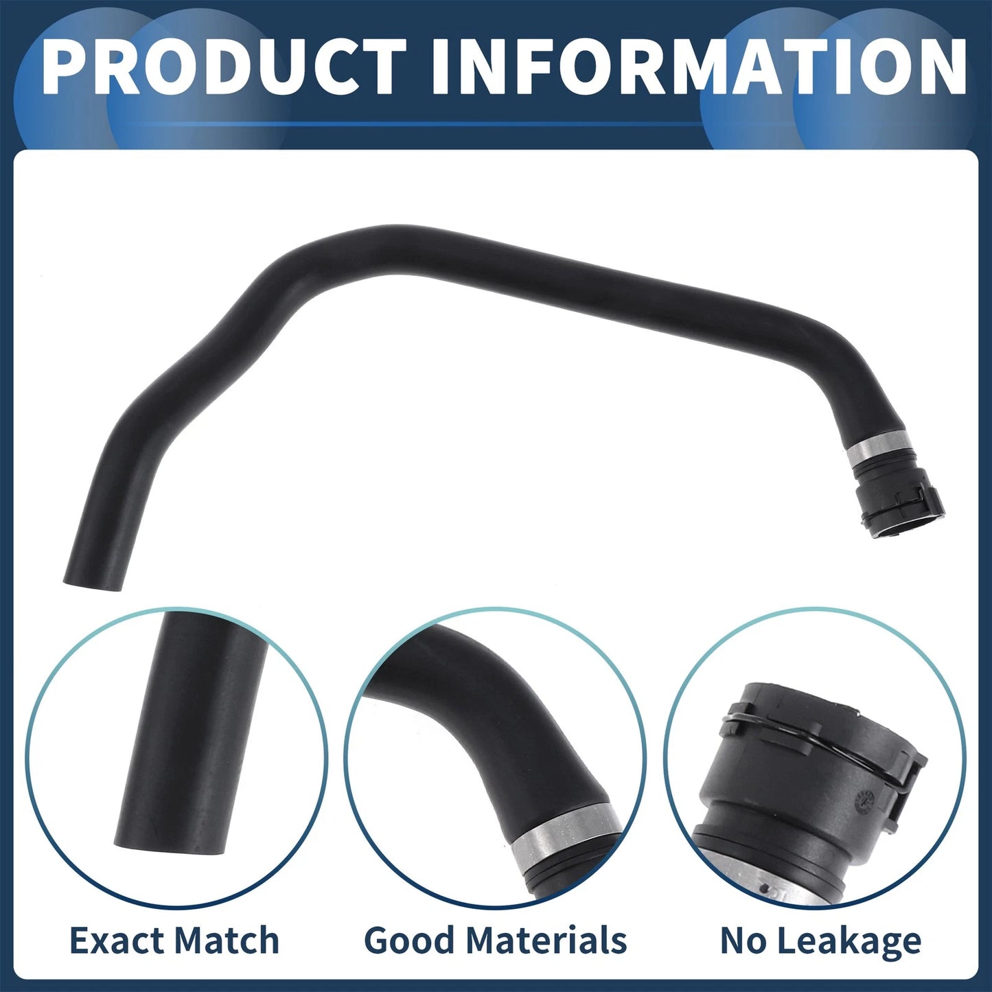 Radiator Hose for BMW E53 X5 3.0i 2001–2006 No. 64218381387 Rubber Black