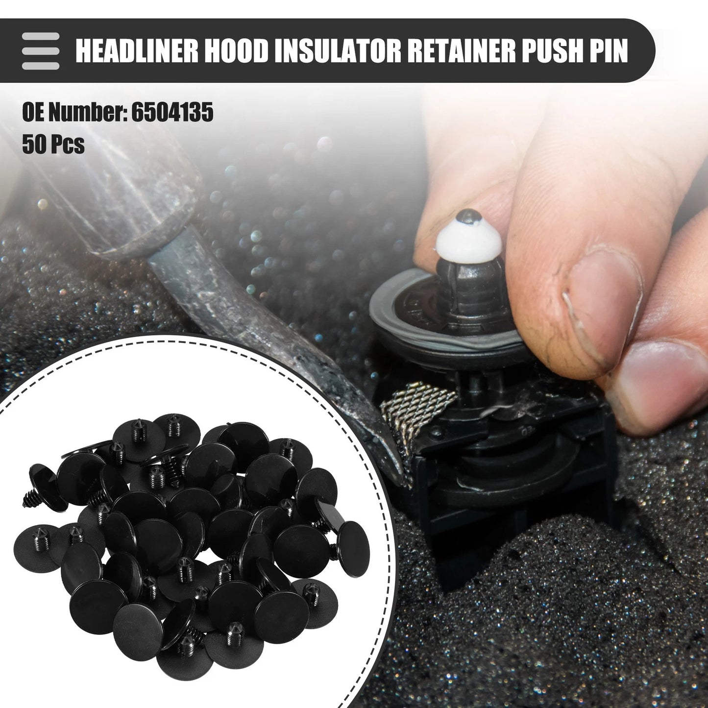 50 Pcs Headliner Hood Insulator Retainer Push Pin Clip for Dodge (No. 6504135)
