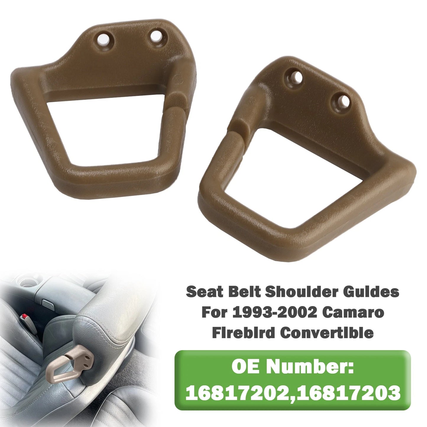 Tan Seat Belt Shoulder Guides for Camaro Firebird (1993–2002)