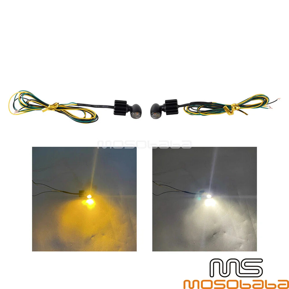 Super Mini Front LED Turn Signals for Harley Honda Yamaha Suzuki Kawasaki