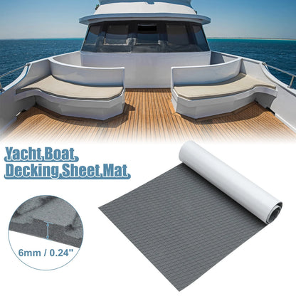 EVA Faux Teak Decking Sheet Carpet for Boat Yacht (47.24"x21.65") Gray