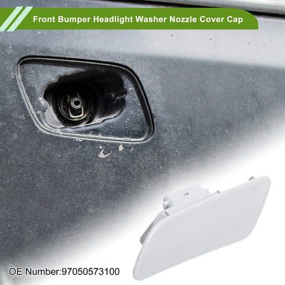 Left Washer Nozzle Cover for Porsche Panamera 2014-2016 (2 x White Caps)
