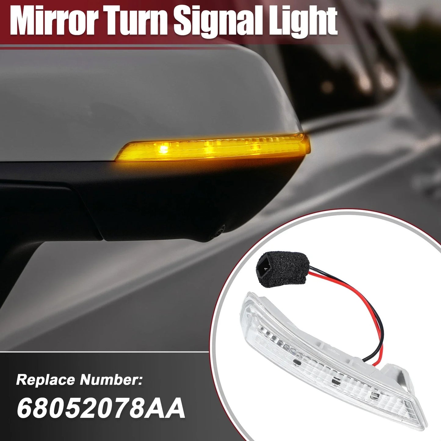 LED Right Side Mirror Turn Signal Light for Chrysler Dodge (2011-2019)