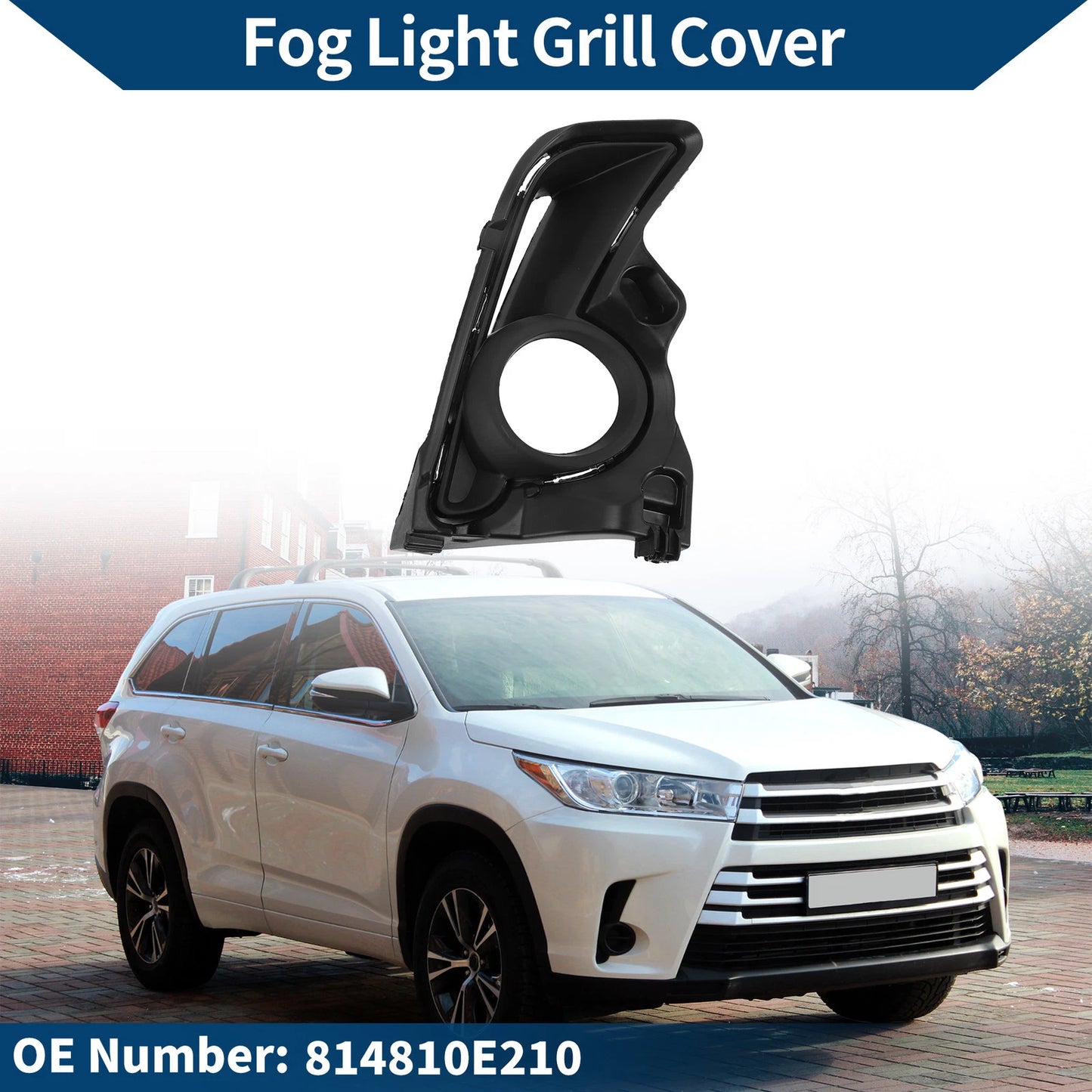 Front Right Fog Light Grill for Toyota Highlander (2014–2019) OE 814810E210