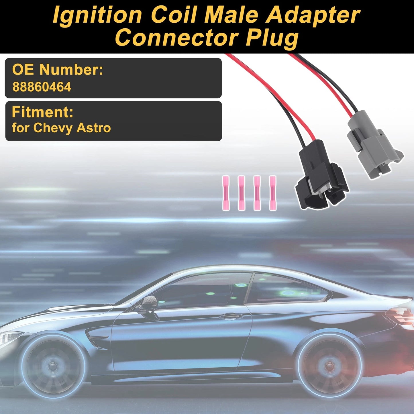 Set of 4 Pin Ignition Coil Connector Plugs for Chevy Astro (No. 88860464)