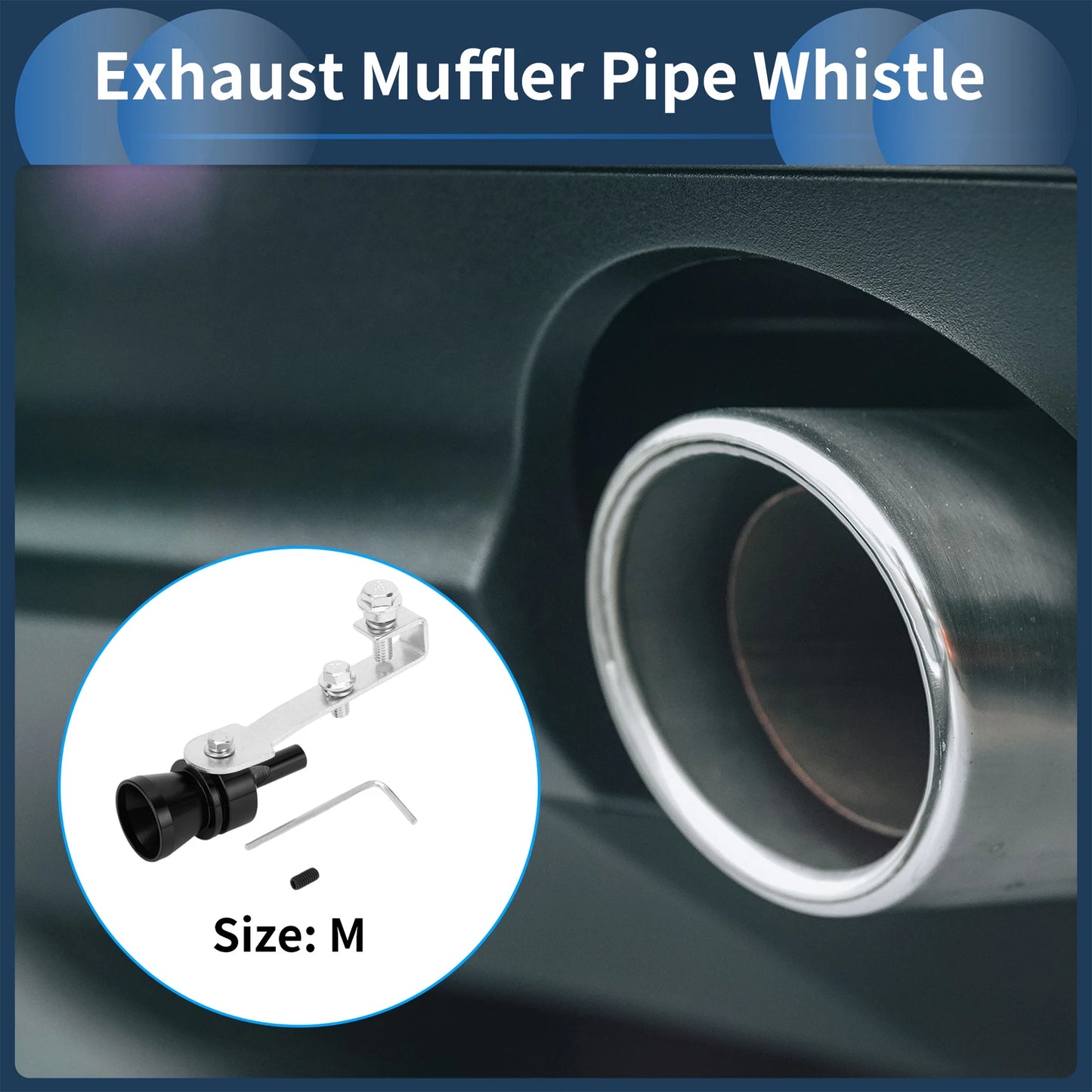 Turbo Sound Exhaust Muffler Pipe Whistle for Universal Fit (1 Set)