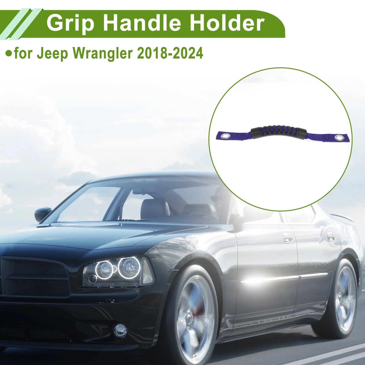 Roll Bar Grab Handles for Jeep Wrangler (2018–2025) Black Blue