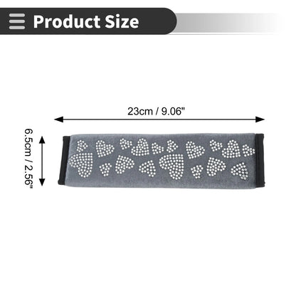 Set of 2 Gray Seat Belt Cover Pads for Universal Fit (23cm)