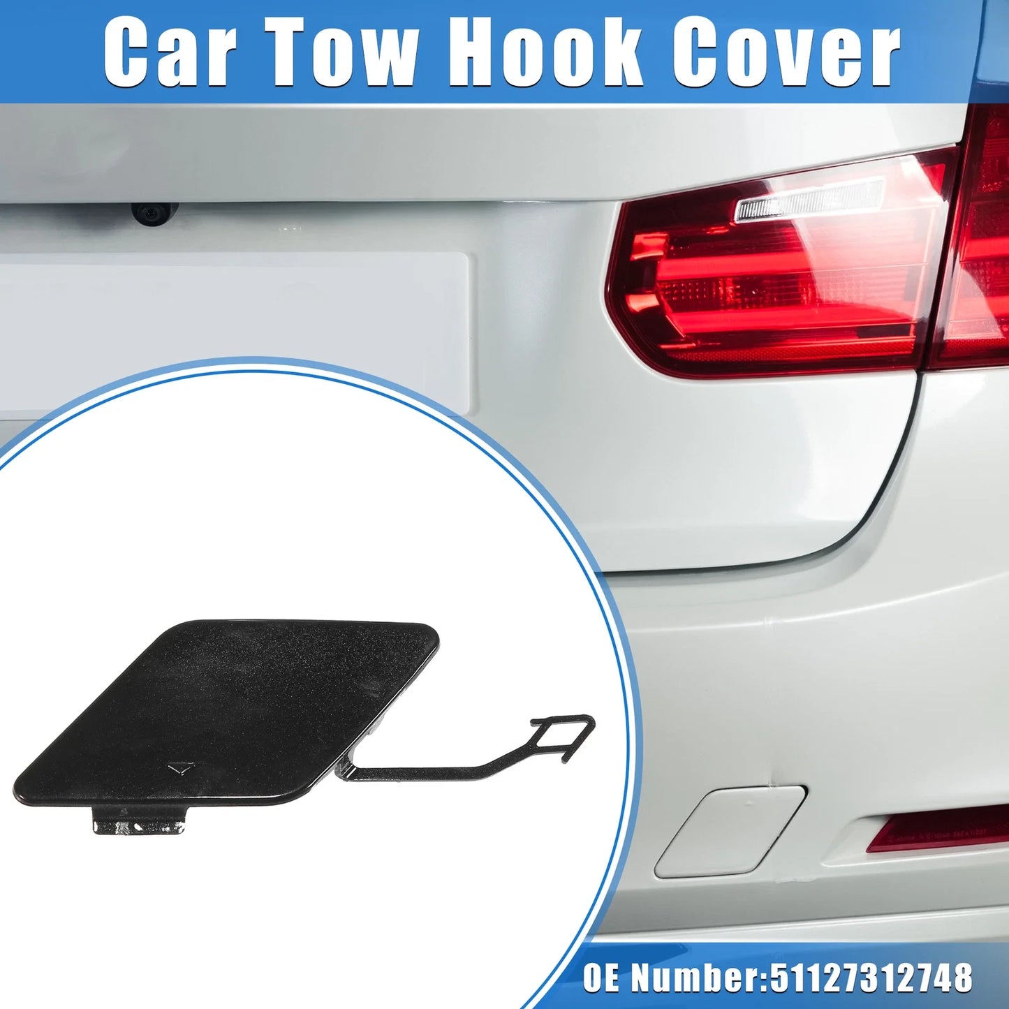 Rear Bumper Tow Hook Eye Hole Cover Cap for BMW 3 F30 (2012-2015)