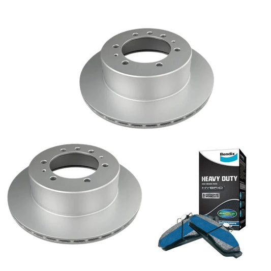 Set of 4 Bendix HD Brake Pads and Rotors for Toyota LandCruiser LC300 (2021–2023)