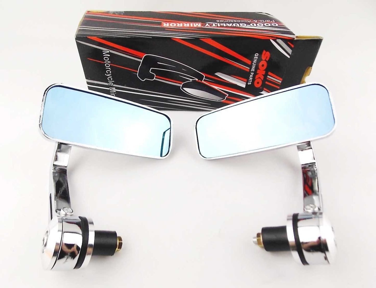 Chrome Handle Bar End Mirrors for Motorcycle (Universal Fit)