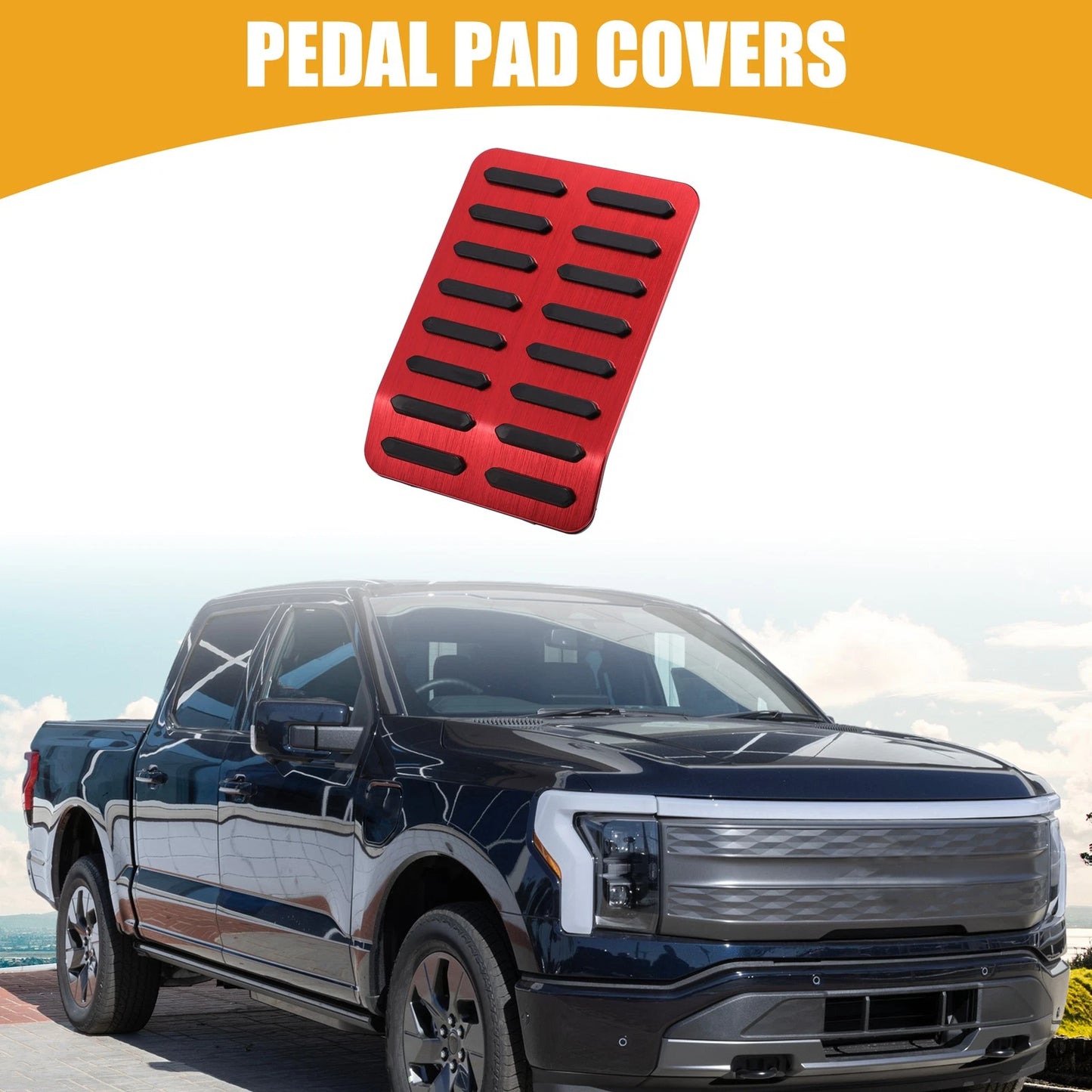 Foot Rest Pedal Cover for Ford F-150 (2015–2023) Black Red