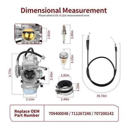 Carburetor with Throttle Cable for Can-Am DS650 (2000–2007)
