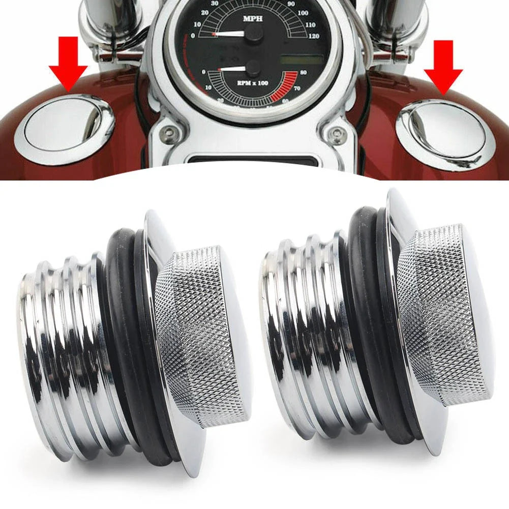 Vented Fuel Tank Cover for Harley Chrome (Fits Various Models)