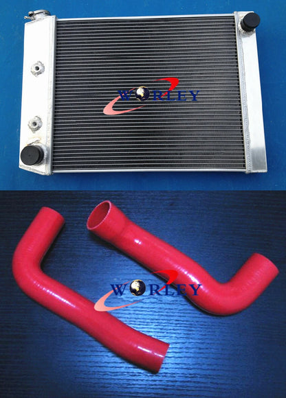 Aluminum Radiator & Blue Hose for Ford Cortina 6 Cylinder (1972–1982)