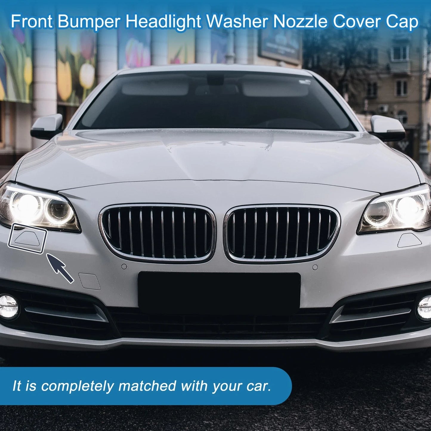 Front Right Bumper Washer Nozzle Cover Cap for BMW M5 (2013 - 2016) White