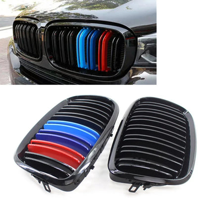 Front Bumper Upper Mesh Grille for BMW X5 X6 E70 E71 (2007-2013) Black M-Color