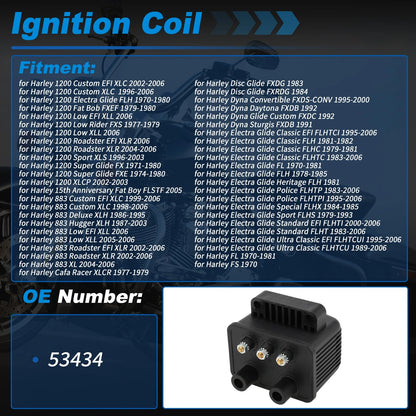 Ignition Coil for Harley 883 1200 Dyna Electra Glide (No. 53434)