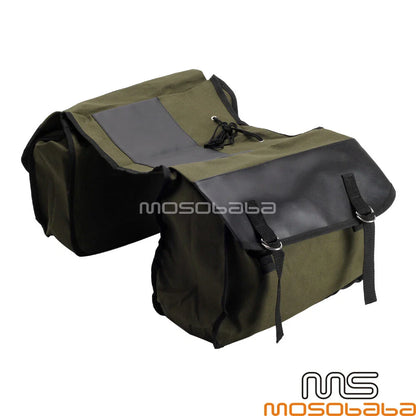 Canvas Flap Cover Saddlebag Storage Bags for Harley Honda Shadow 750
