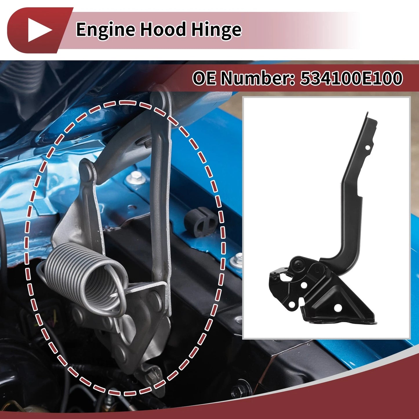 Hood Hinge for Toyota Highlander (2009–2015) Right Side 1 pcs