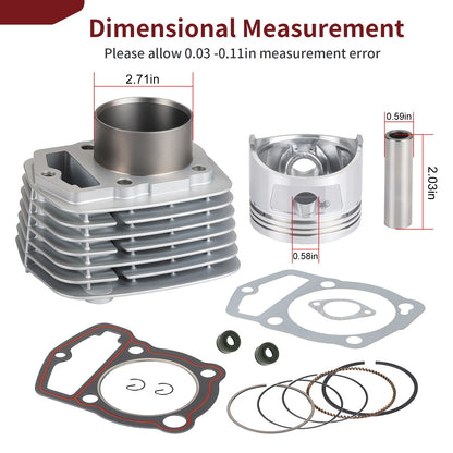 Top End Rebuild Kit with Piston and Gasket for Honda XR200 XR200R XL200R