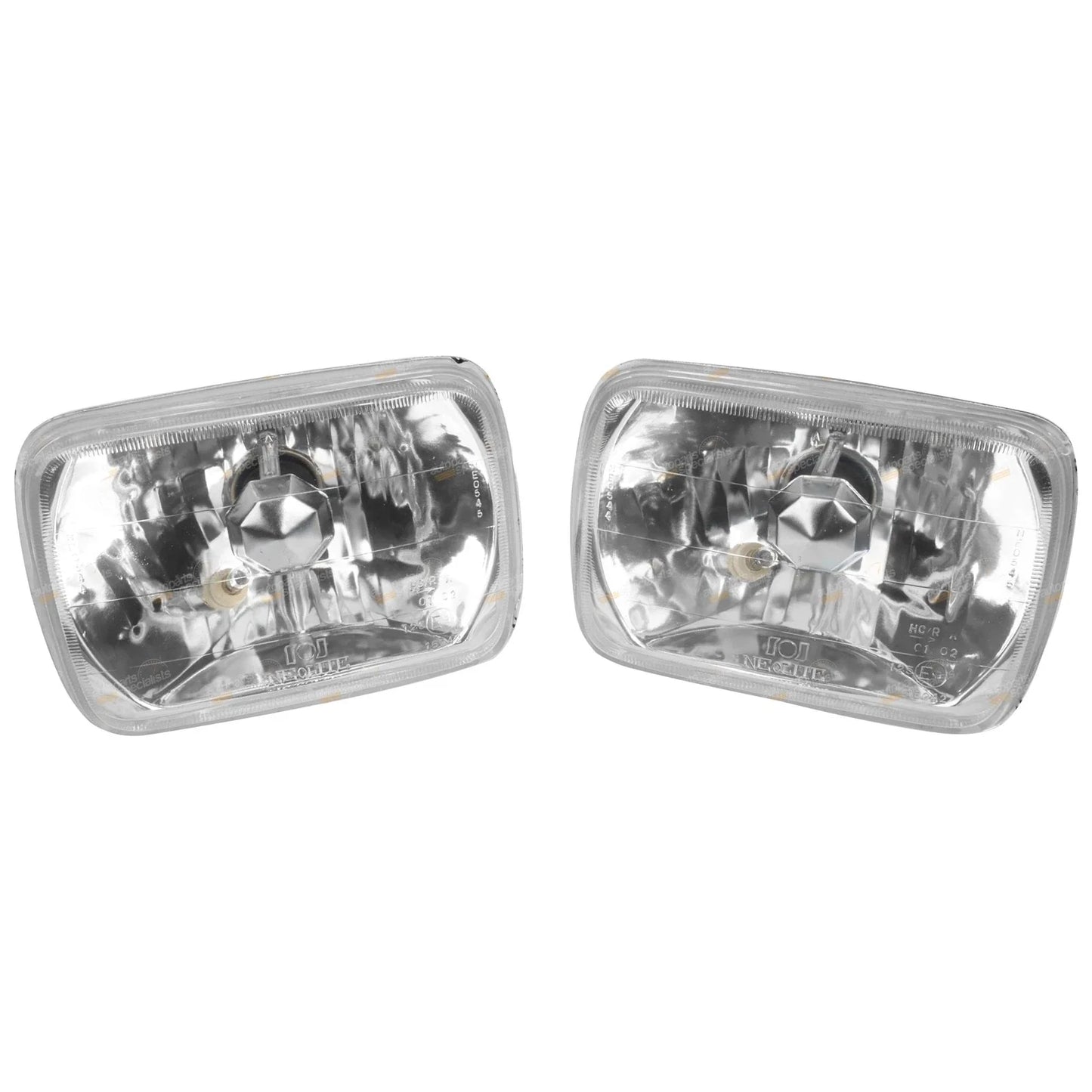 2 x Reflective Lenses 200mm x 142mm Headlight H4 Conversion + Park MakeModel