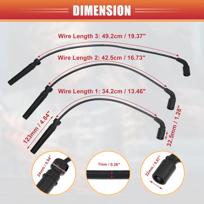 Set of 4 Spark Plug Wire Ignition Coil Cables No. 96497773 for Chevrolet Aveo (2004–2011)