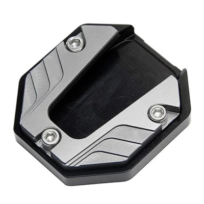 Kickstand Extender Foot Side Stand Pad for Motorcycle - Silver