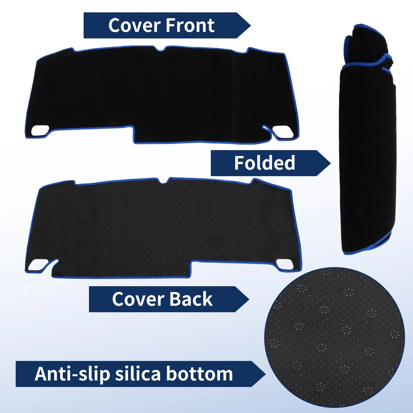 Dash Cover for Honda Freed GT Series (Polyester Black with Blue Edge)