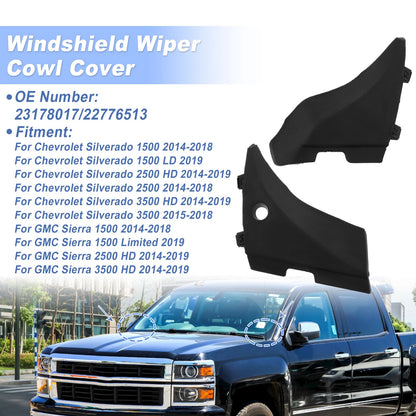Set of 2 Windshield Cowl Replacement for Chevrolet Silverado 1500 (2014–2018) 23178017