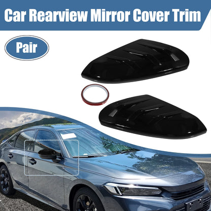 Pair ABS Black Rearview Mirror Cover Trim for Honda Civic (2016–2021)