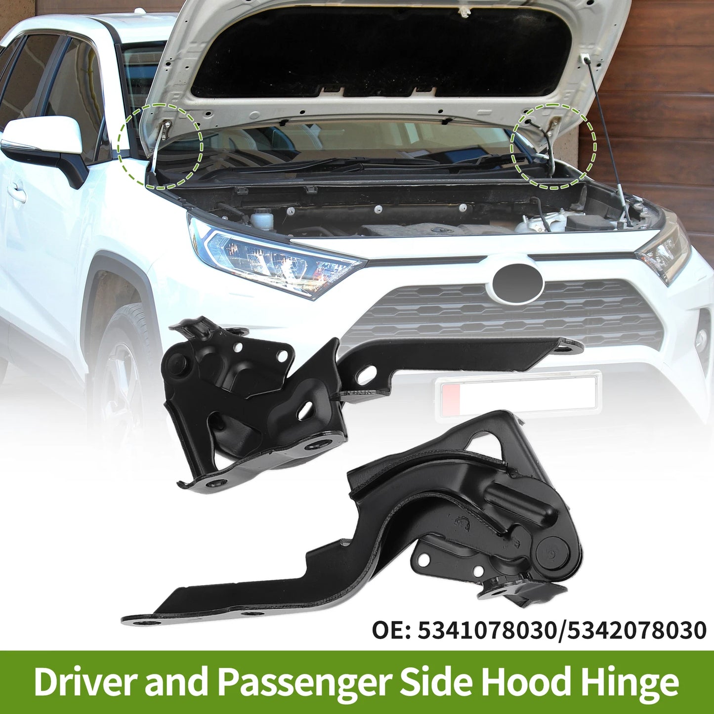 Hood Hinges for Lexus NX200t (2015–2018) Pair No. 5341078030