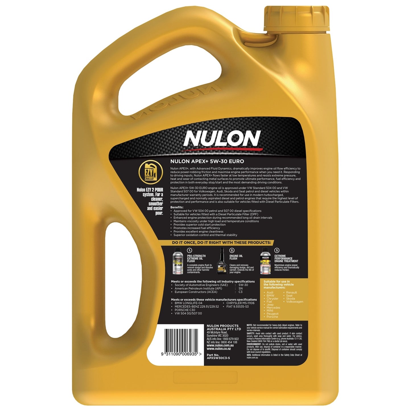 5L Full Synthetic Engine Oil for Euro Petrol Vehicles