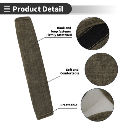 2X Brown Seat Belt Cover Pad Cat Paw Fleece for Universal Vehicles (11.81")
