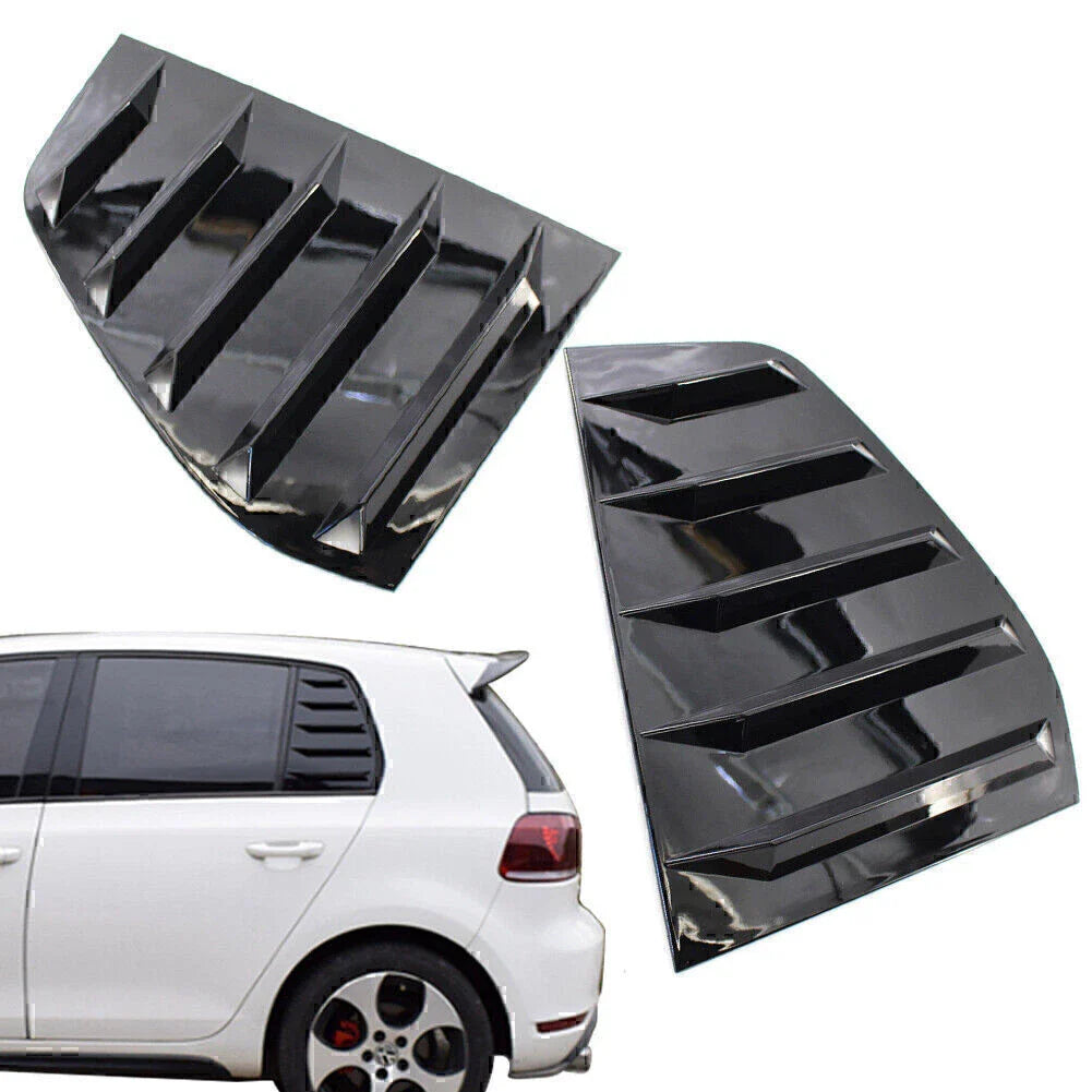 Rear Door Window Triangle Gloss Black Trims for Volkswagen Golf (2009-2013)