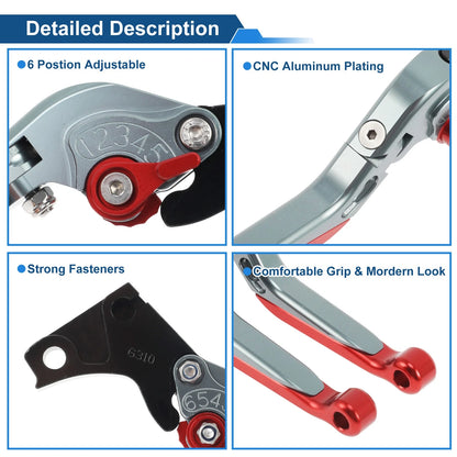Short/Long Brake Clutch Levers for BMW G310R (2017–2021) Titanium Red End 1 Pair