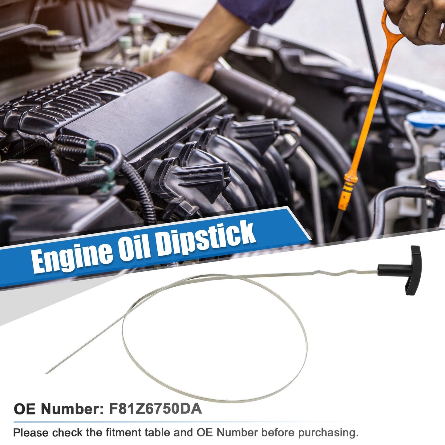 Engine Oil Fluid Level Dipstick for Ford E-350 Club Wagon (No.F81Z6750DA)