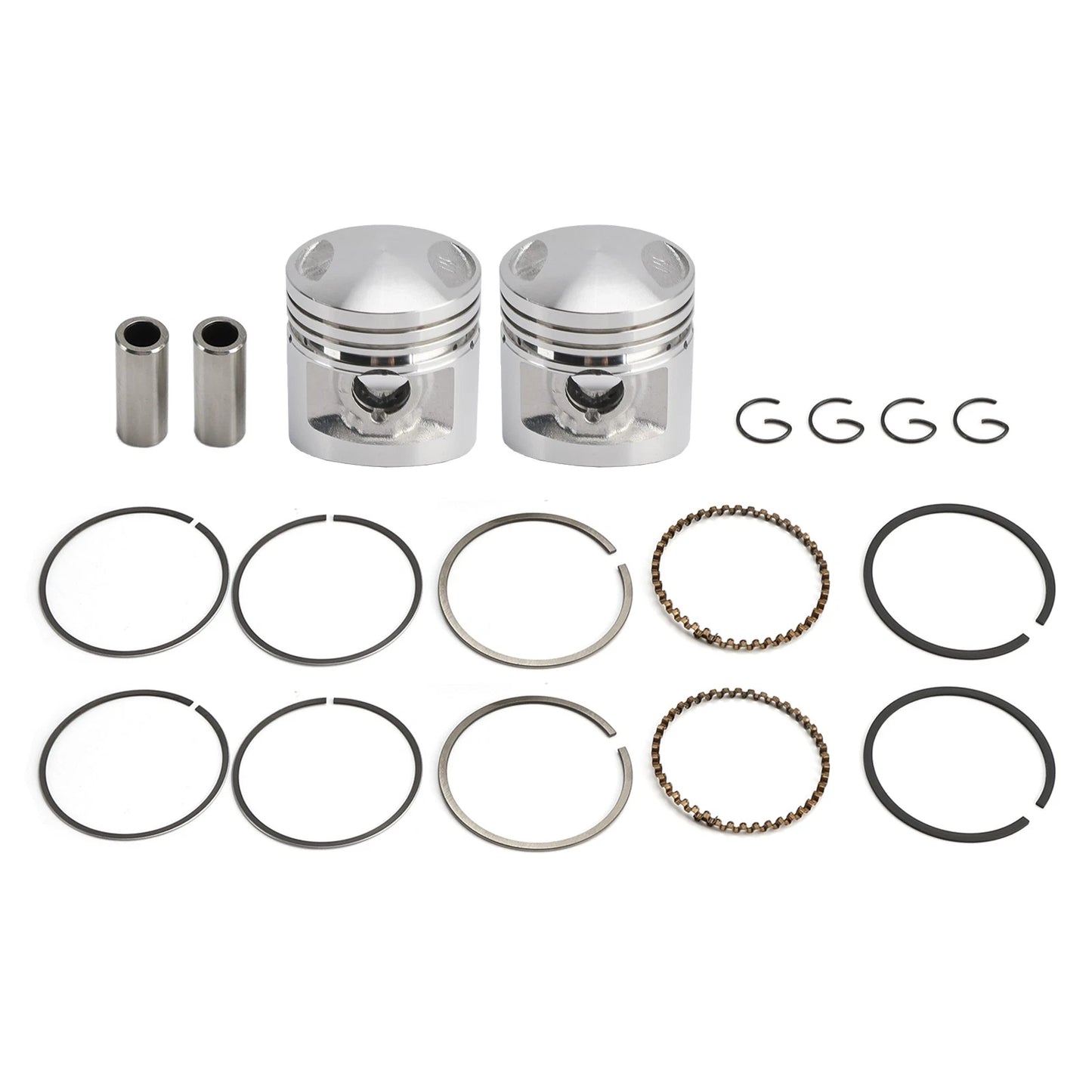 2pcs Finished Piston Kit 44.50mm for Honda CA125 CM125 CD125T CBT125 (1982–1999)