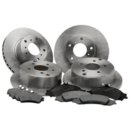 Set of 4 Disc Rotors and Brake Pads for Holden Commodore (1997–2007)