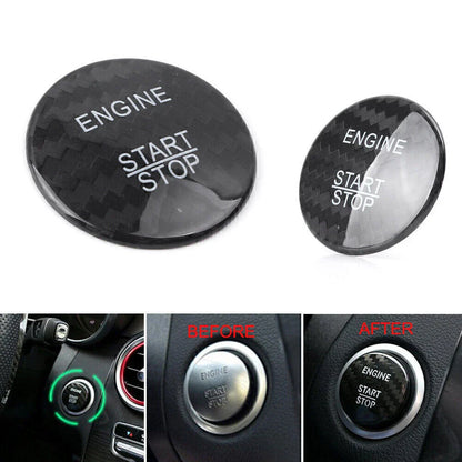 Carbon Fiber Engine Start Stop Button Sticker Cover for Mercedes E-Class