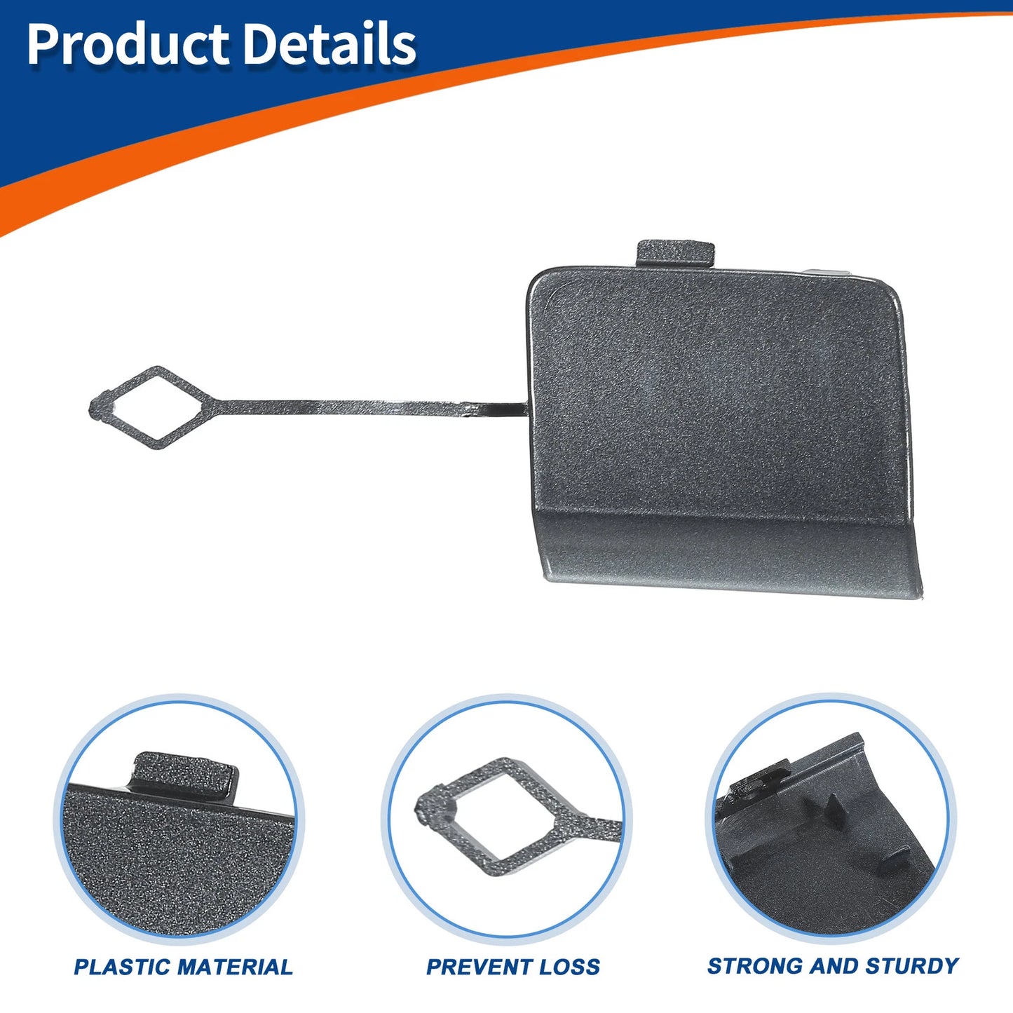Tow Hook Cover for Mercedes-Benz W212 E200 (2010–2016) No.A2128850726 Gray